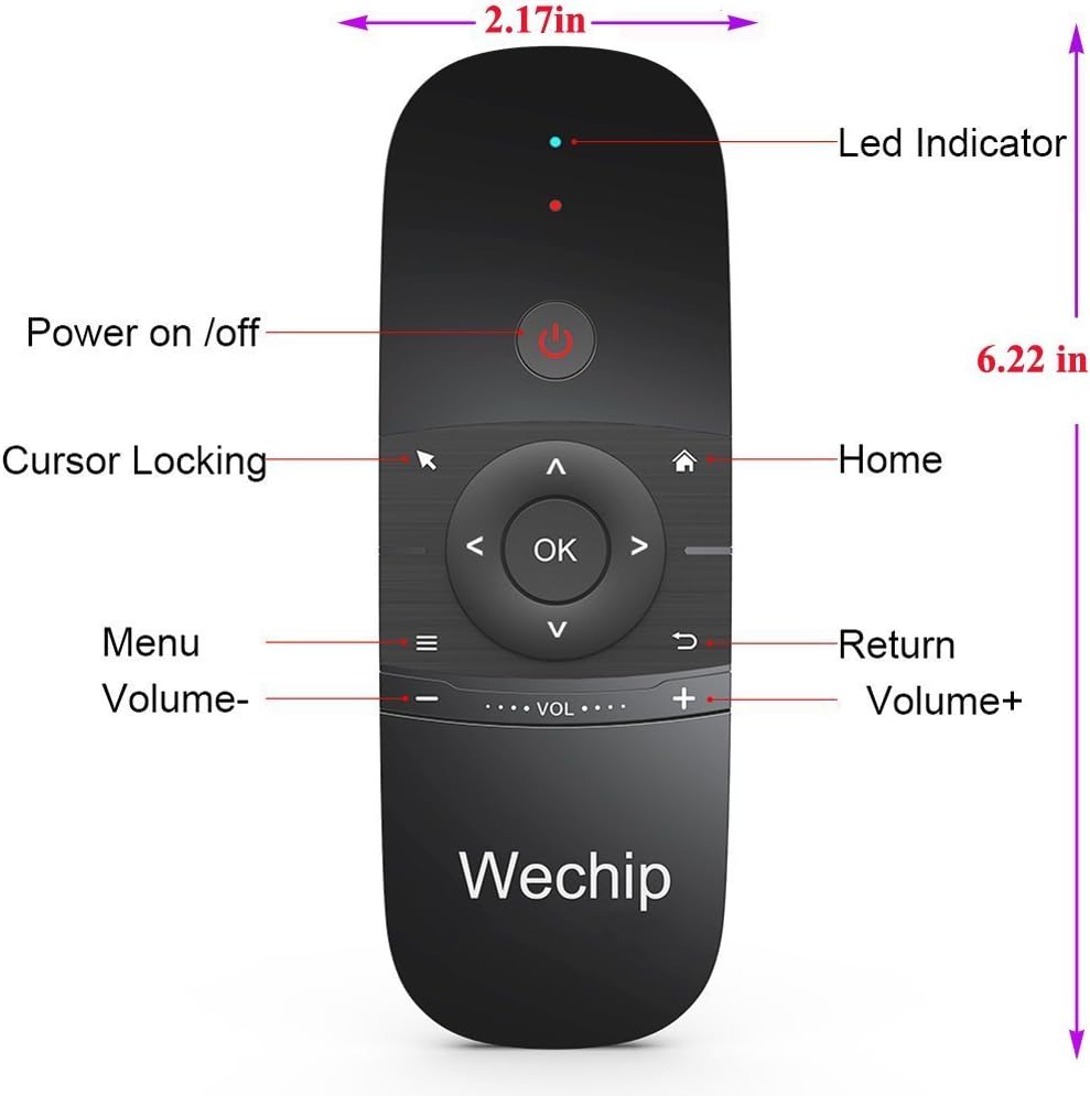 WeChip W1 Remote, Air Mouse Remote, Universal TV Remote, 2.4G Wireless Keyboard Multifunctional Remote Control for Nvidia Shield/Android TV Box/PC/Projector/HTPC/All-in-one PC WeChip W1 Remote, Air Mouse Remote, Universal TV Remote, 2.4G Wireless Keyboard Multifunctional Remote Control for Nvidia Shield/Android TV Box/PC/Projector/HTPC/All-in-one PC